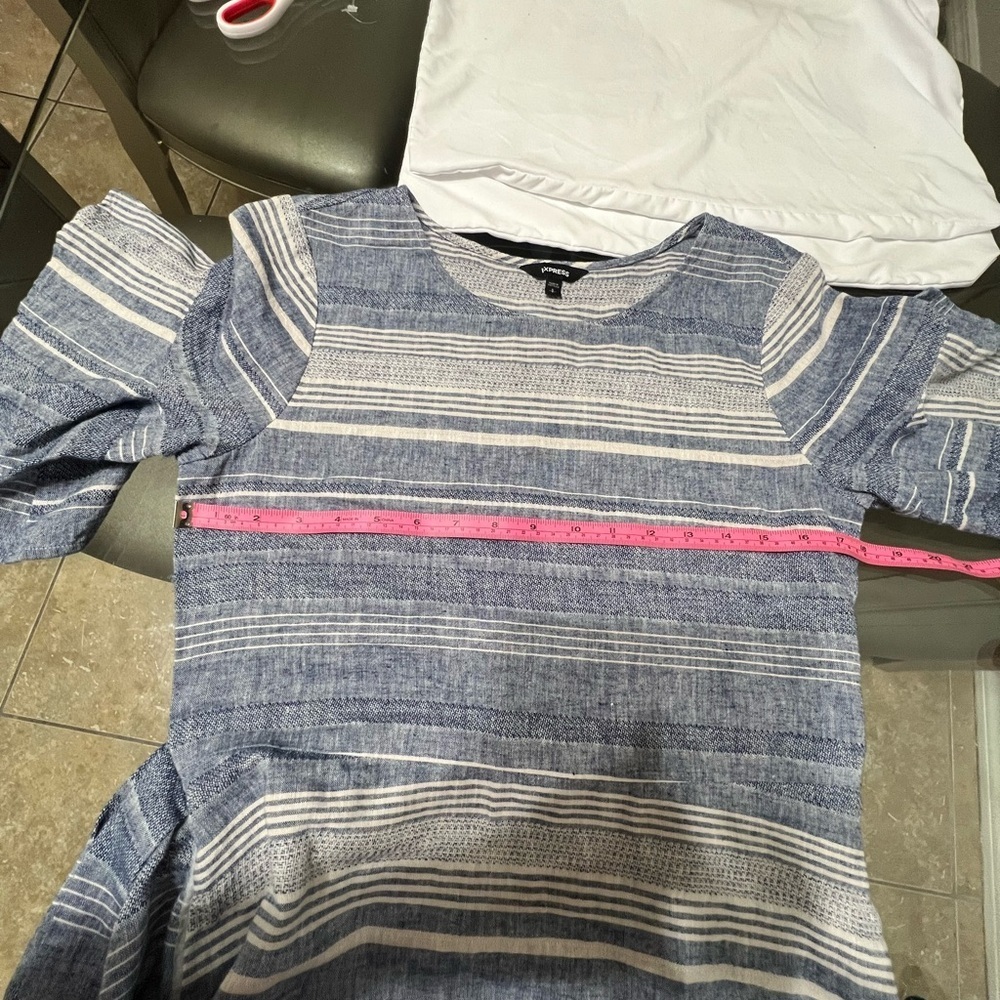 Express Blue Ruffled Off-the-Shoulder Sundress caja 1 - Picture 2 of 6
